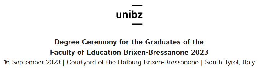 Logo Degree Ceremony Brixen-Bressanone 2023