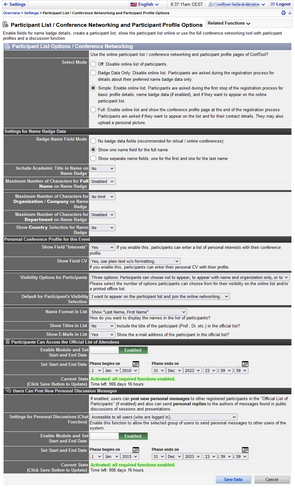 Image 10 - Options for Participant List and Participant Profile - Click image to enlarge